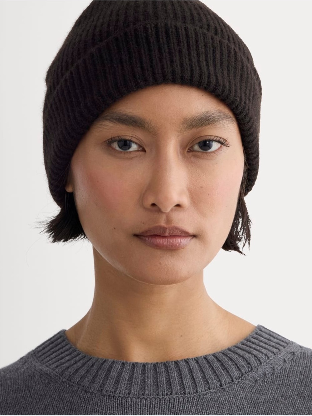 Everlane THE recycled CASHMERE RIBBED BEANIE black